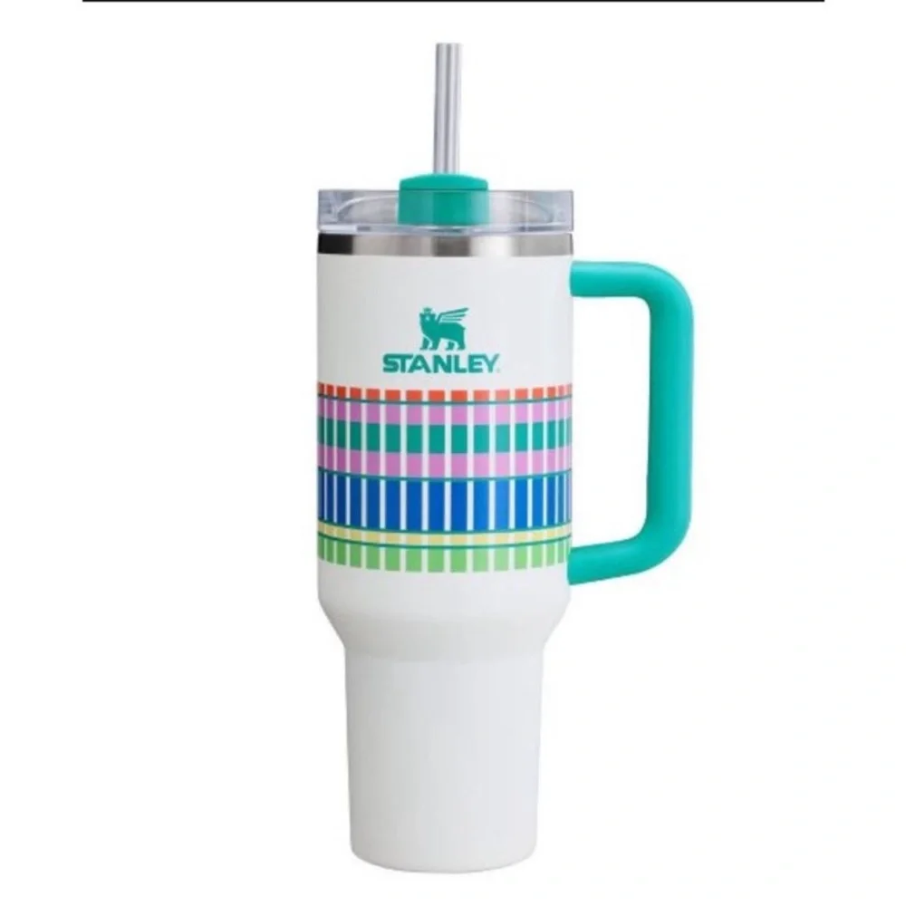 New Stanley 40oz Stainless Steel H2.0 FlowState Quencher Tumbler - Summer Plaid - Picture 1 of 5